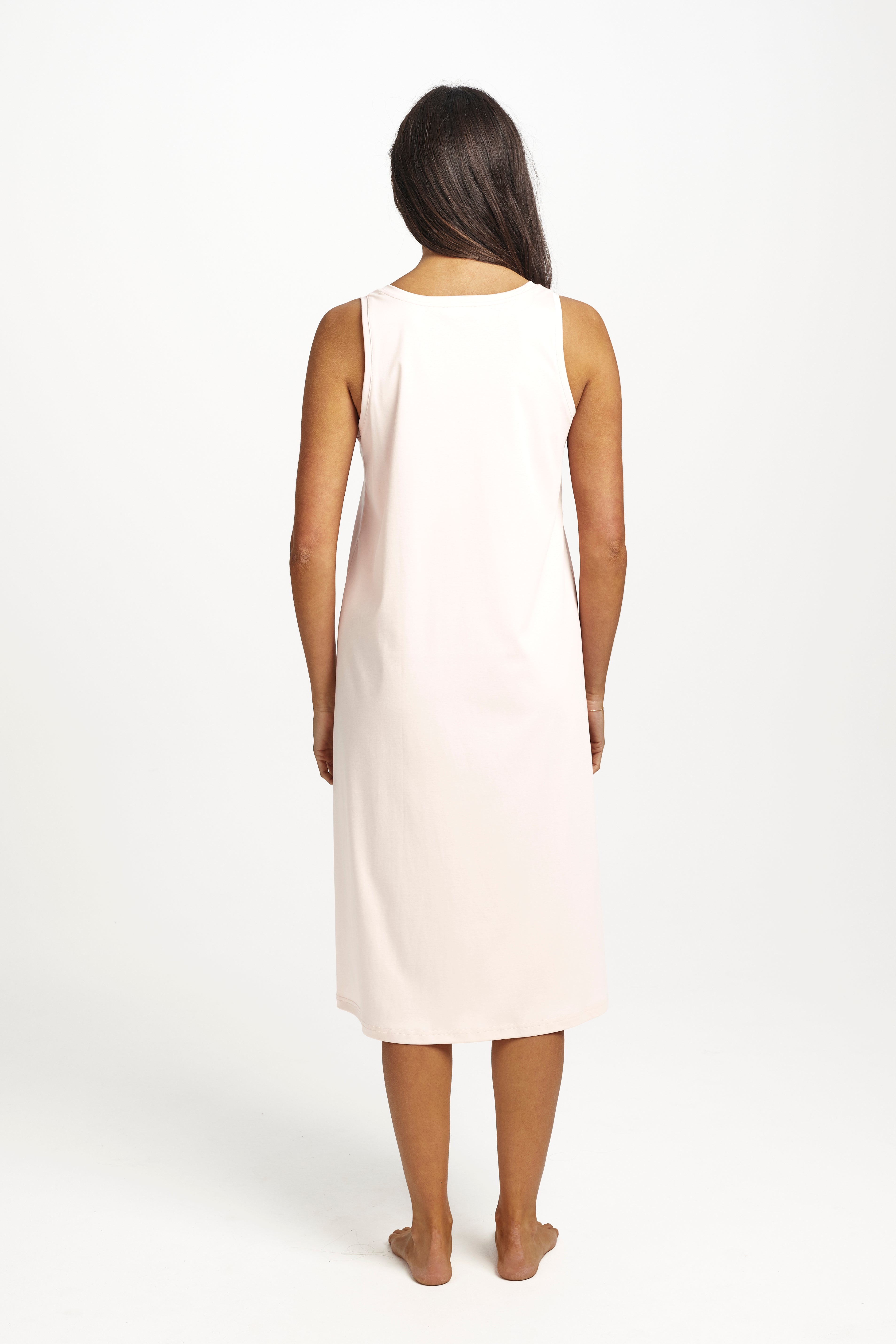 Supima Cotton Long Tank Nightie Rosewater
