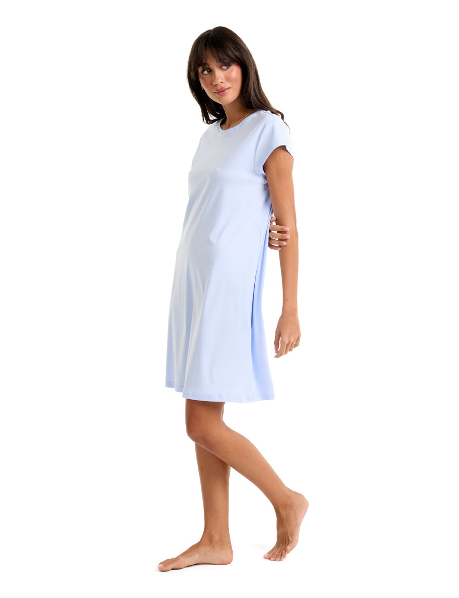 Supima Cap Sleeve Nightie Cashmere Blue