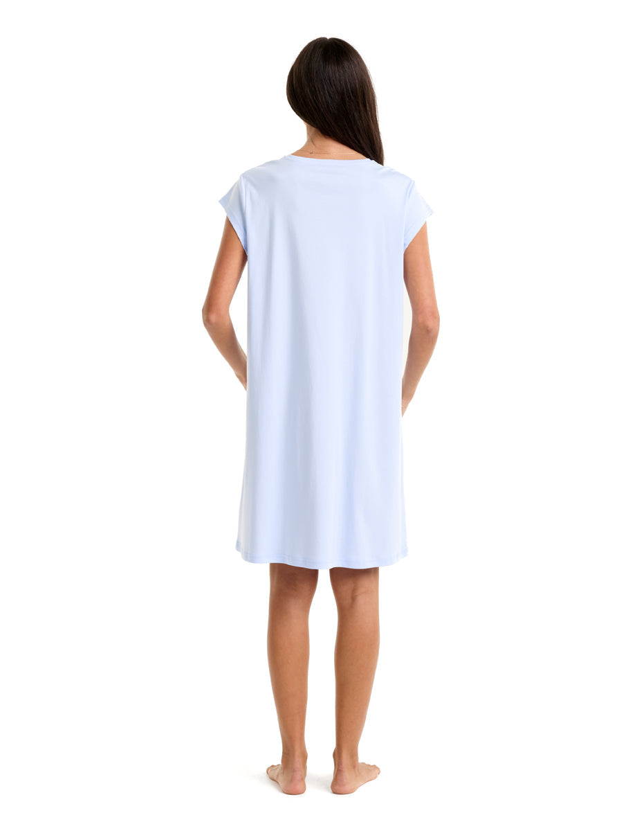 Supima Cap Sleeve Nightie Cashmere Blue