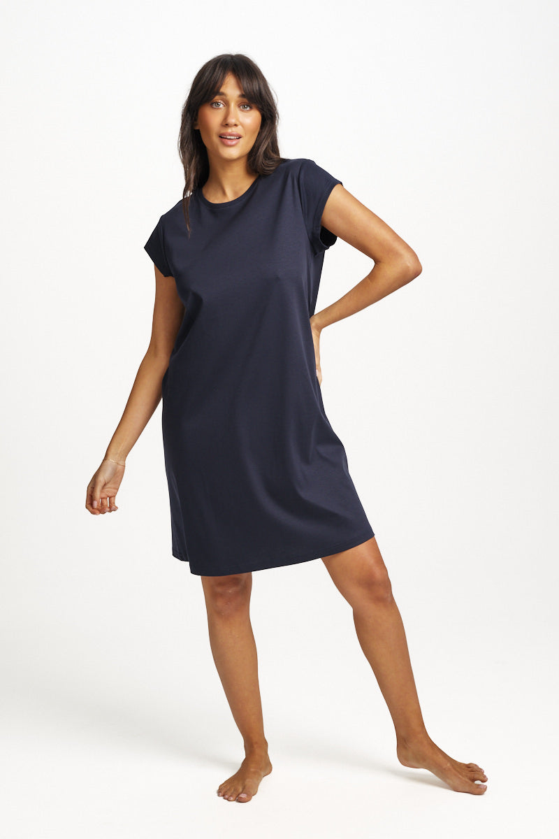 Supima Cap Sleeve Nightie Navy