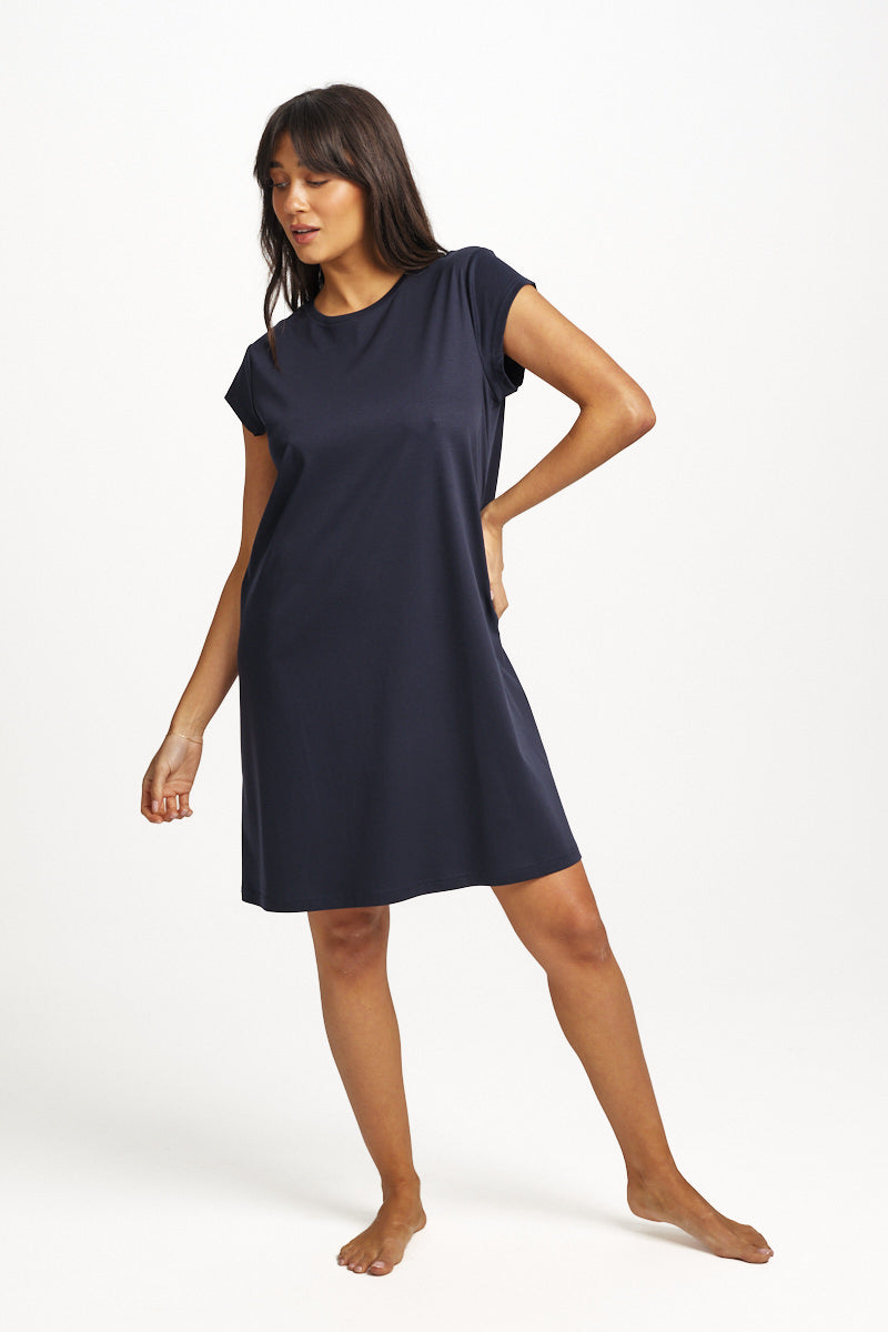 Supima Cap Sleeve Nightie Navy