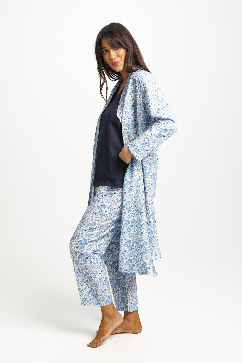 Cotton Silk Robe Paisley