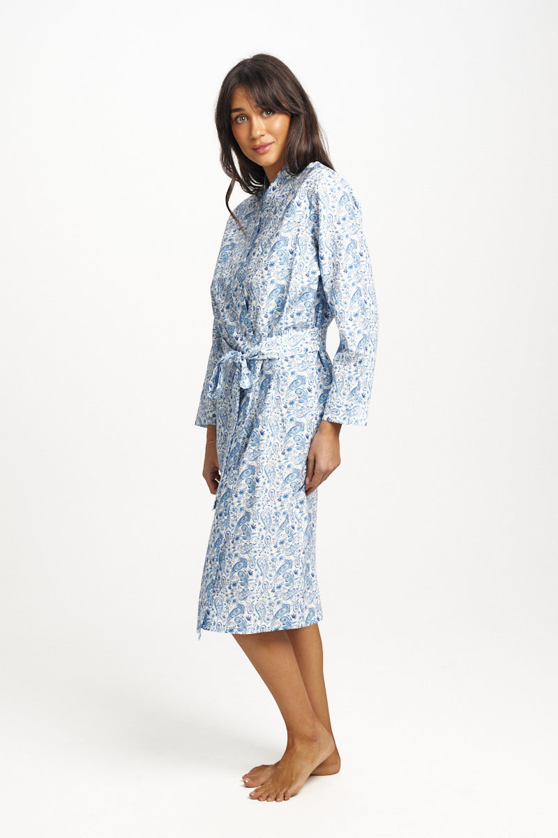 Cotton Silk Robe Paisley