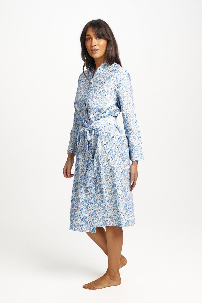 Cotton Silk Robe Paisley