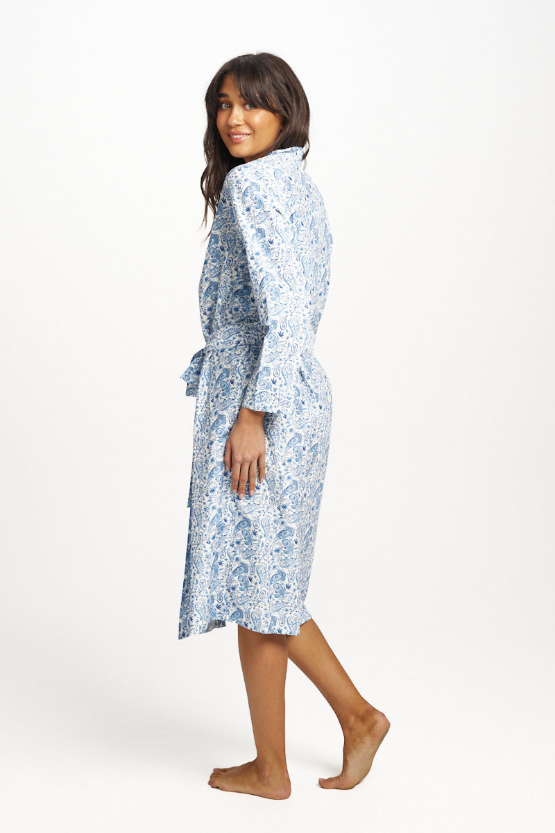 Cotton Silk Robe Paisley