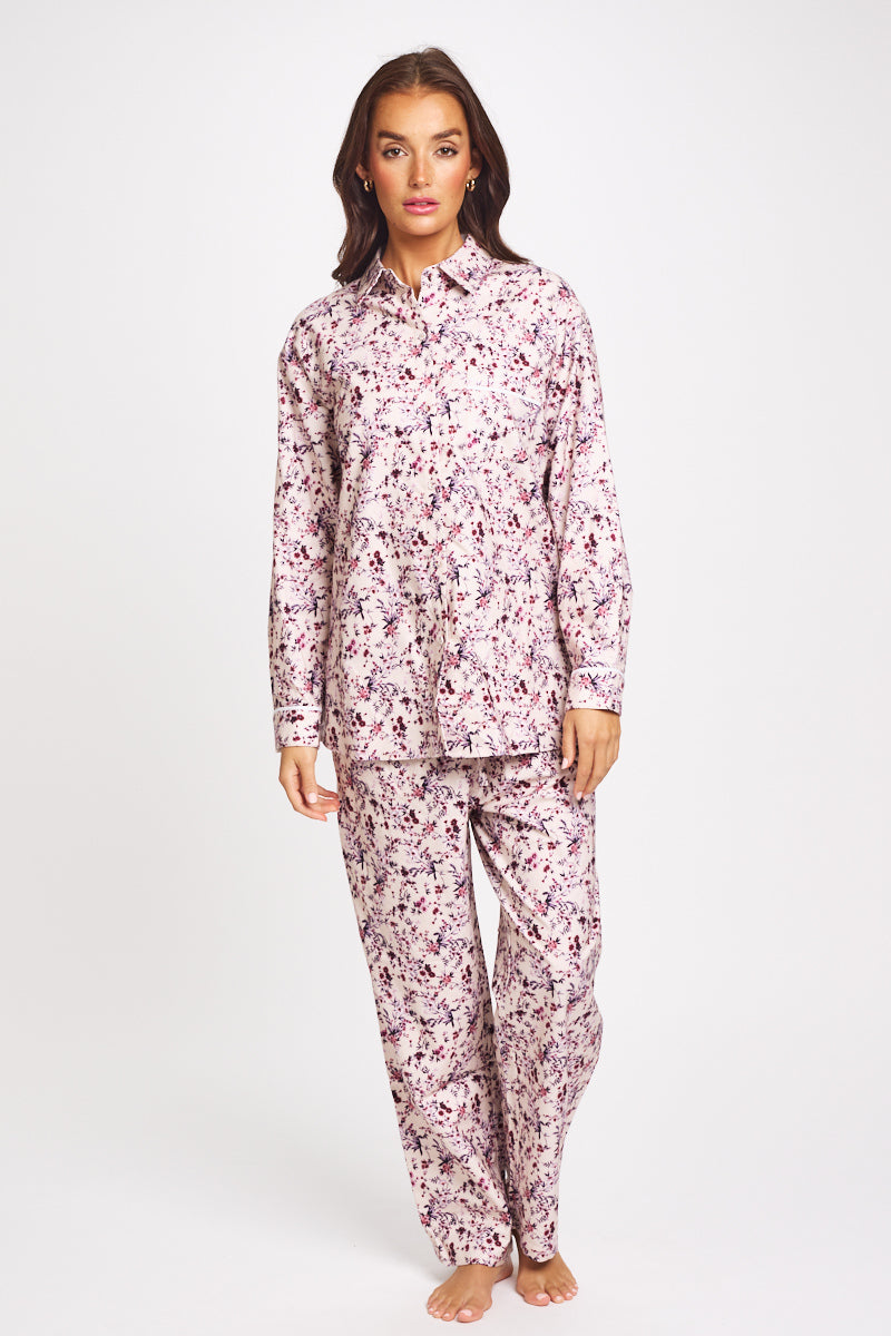 Brushed Cotton PJ Set Floral Bloom