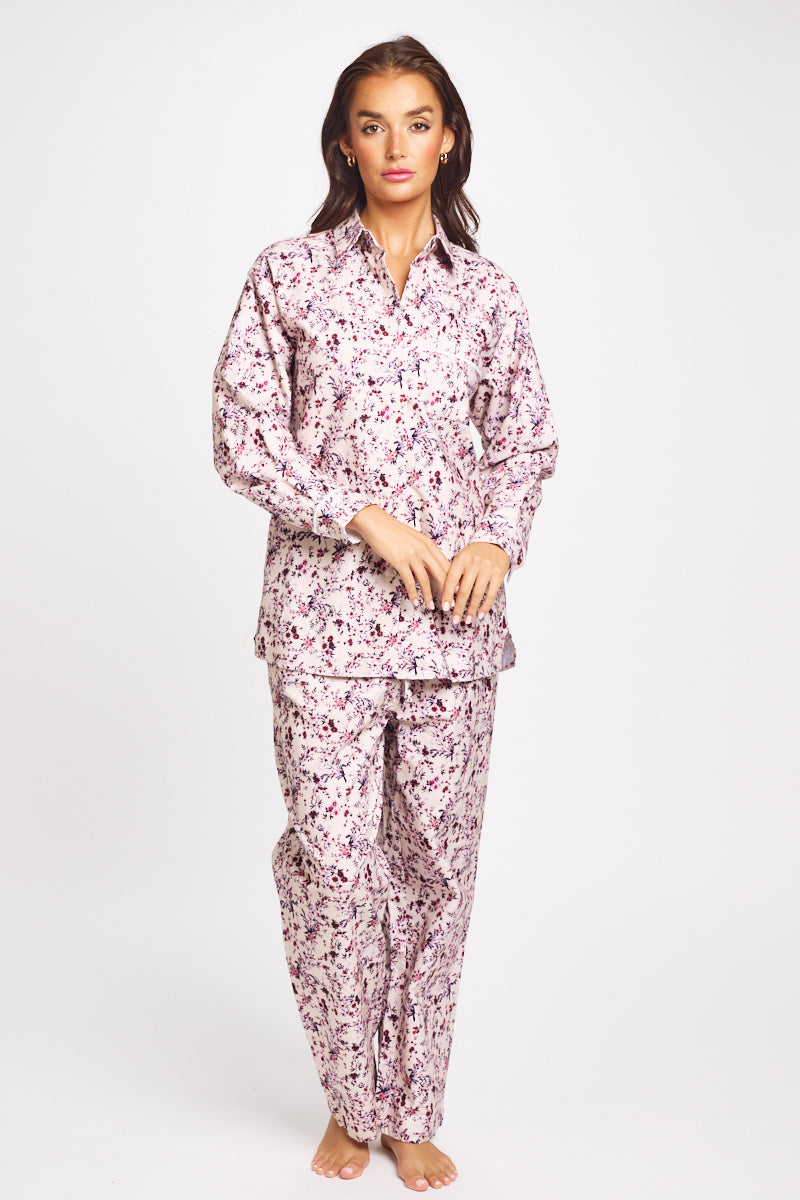 Brushed Cotton PJ Set Floral Bloom
