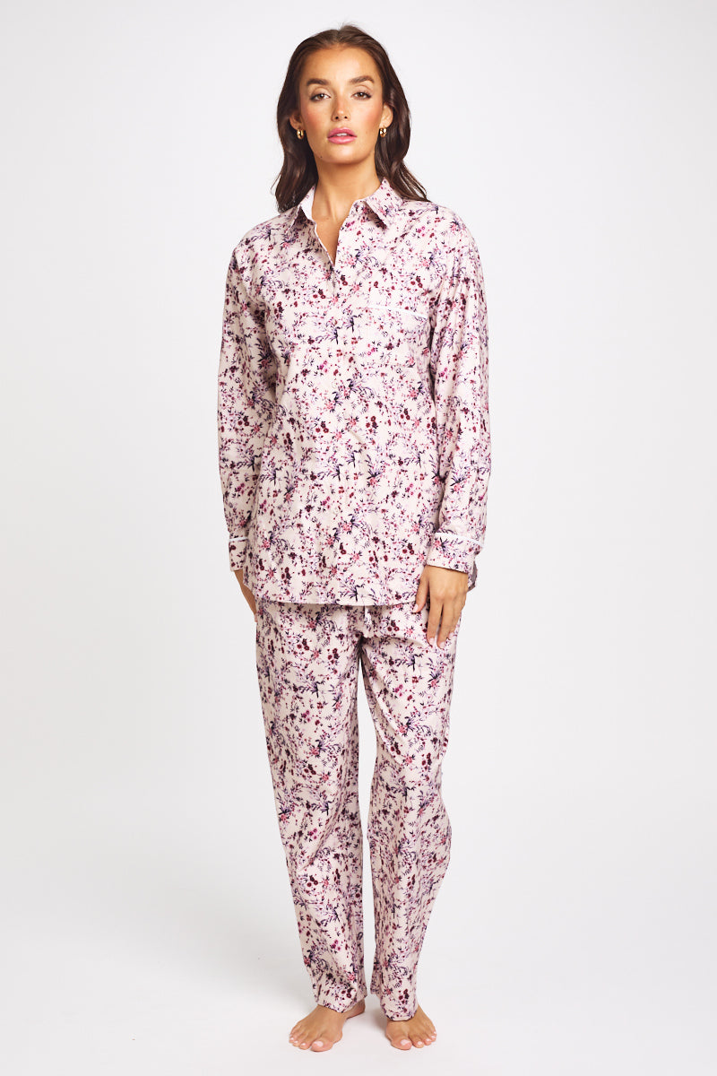 Brushed Cotton PJ Set Floral Bloom
