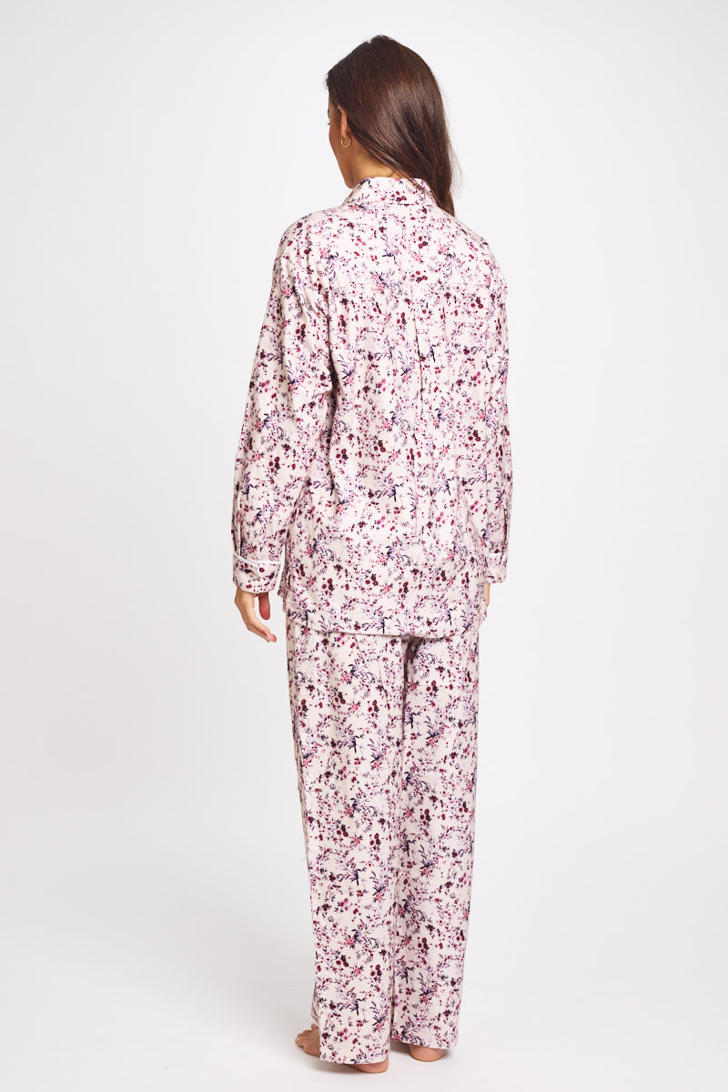 Brushed Cotton PJ Set Floral Bloom