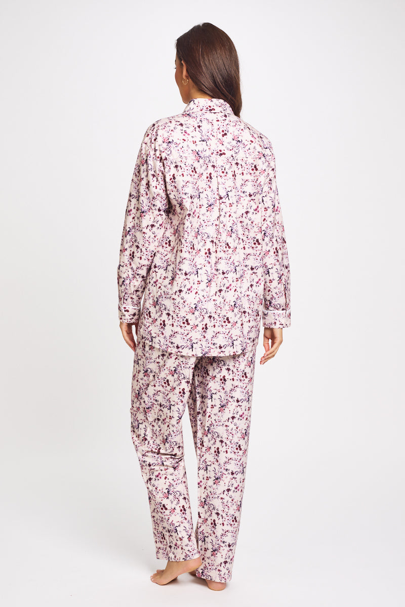 Brushed Cotton PJ Set Floral Bloom