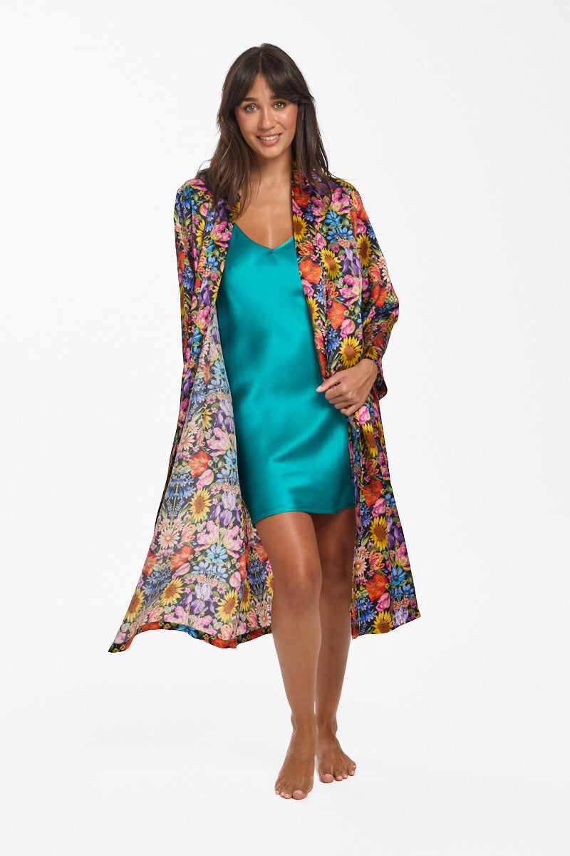 Liberty Silk Robe Floral Muse