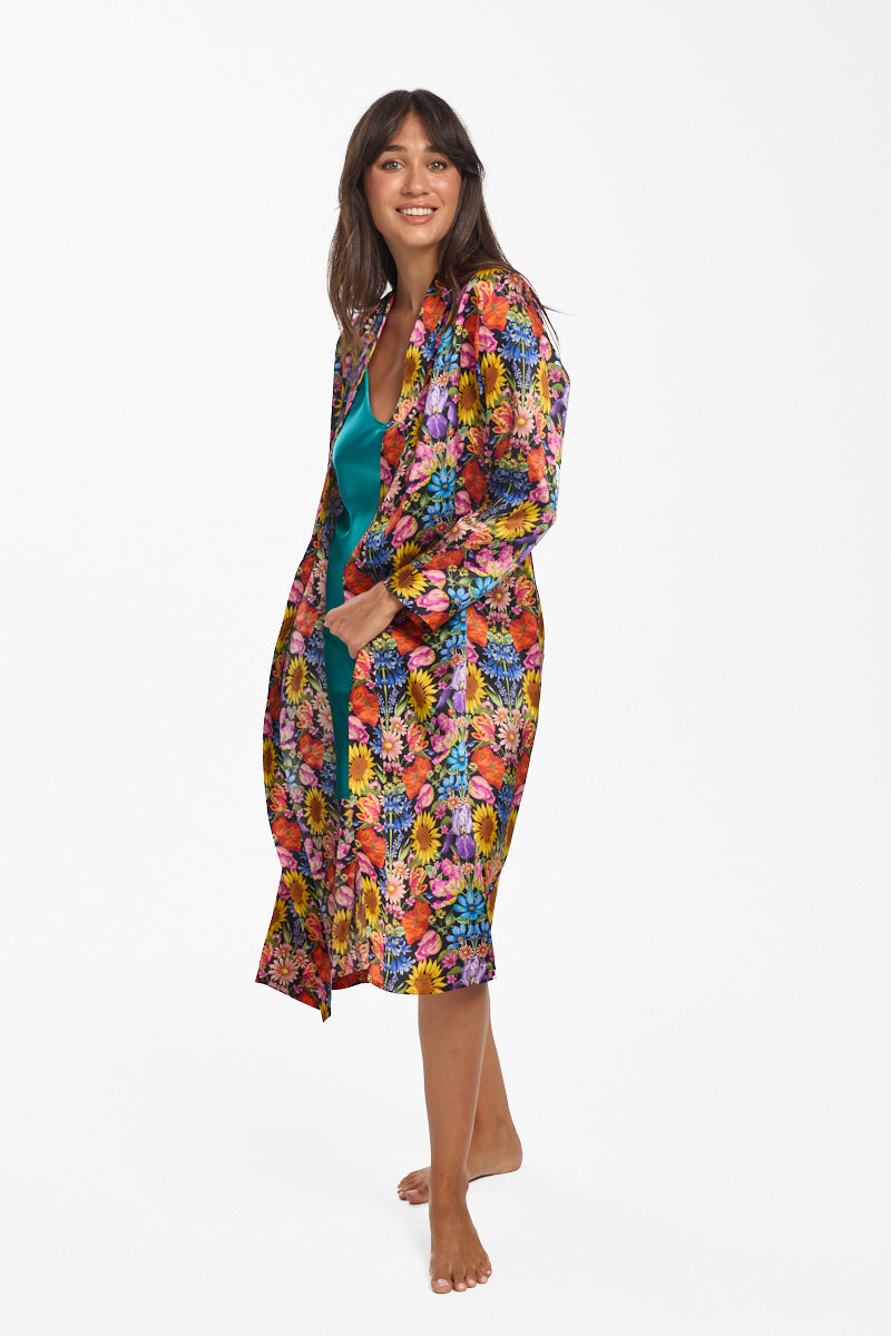 Liberty Silk Robe Floral Muse