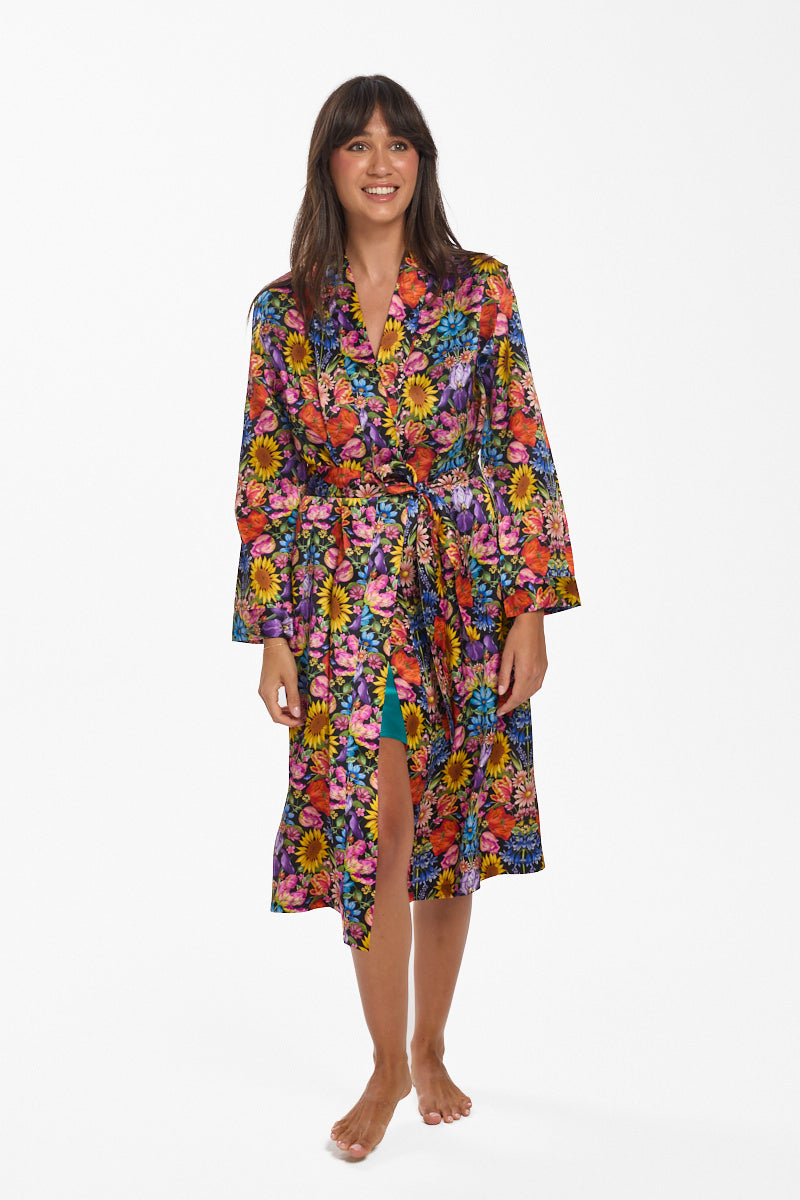 Liberty Silk Robe Floral Muse