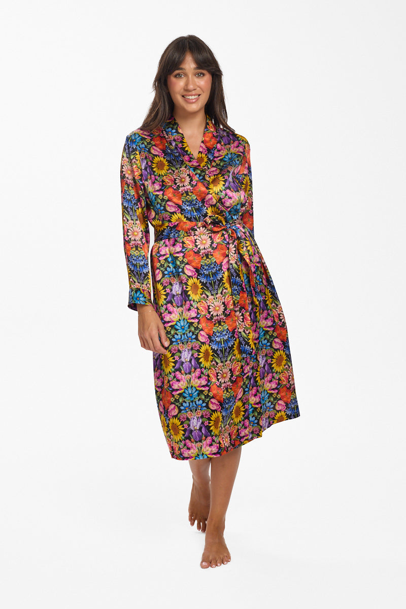 Liberty Silk Robe Floral Muse