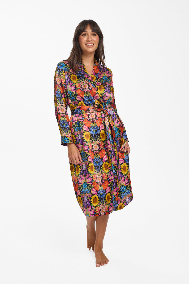 Liberty Silk Robe Floral Muse