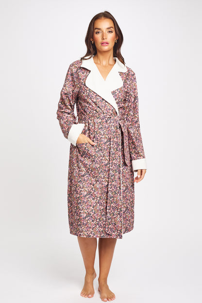 Liberty Lantana Wool/Cotton Robe - Pink