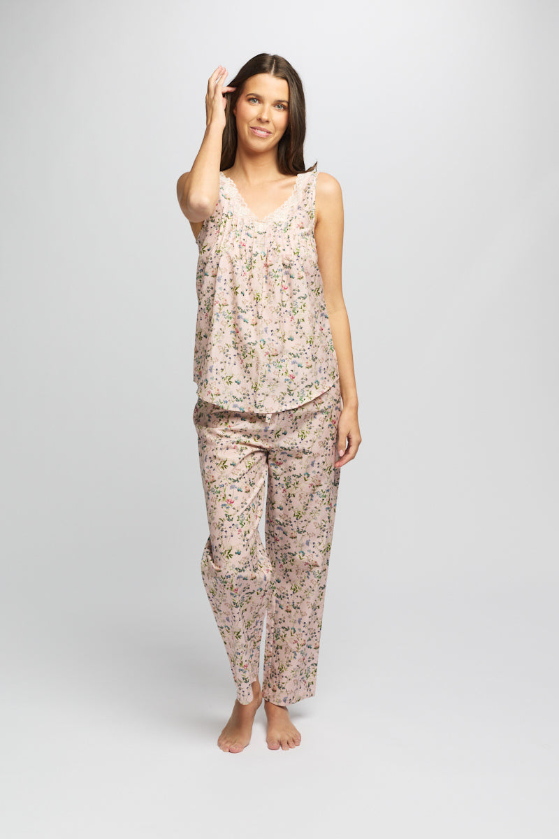 Cotton Silk Tank Botanica Pink