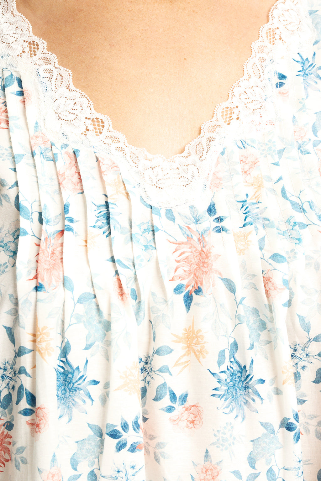 Cotton Silk Nightie Light Floral