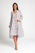 Cotton Silk Robe Light Floral
