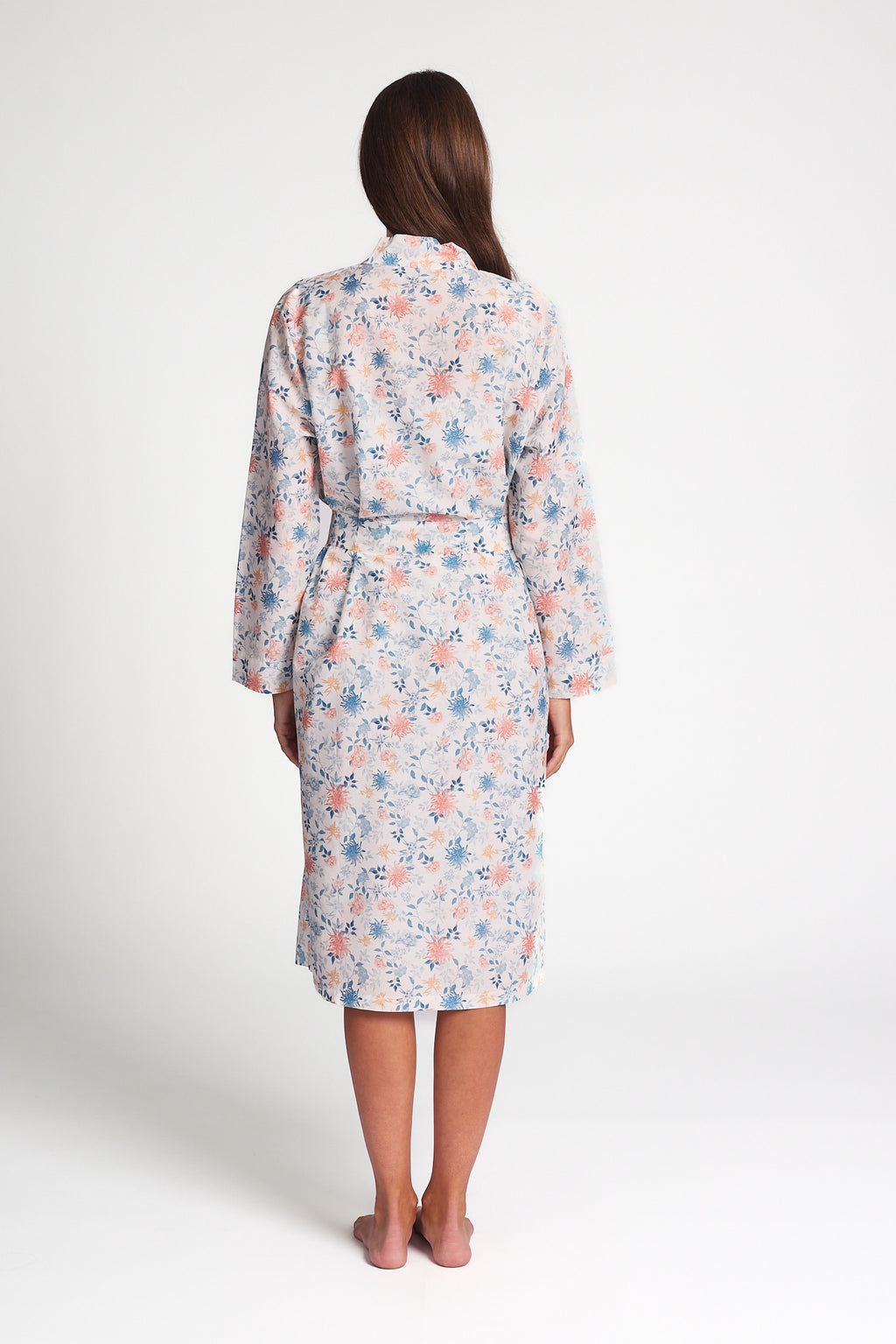 Cotton Silk Robe Light Floral