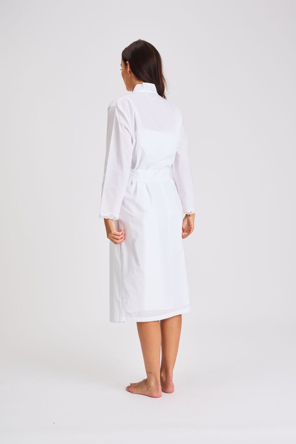 Cotton Spot Robe White