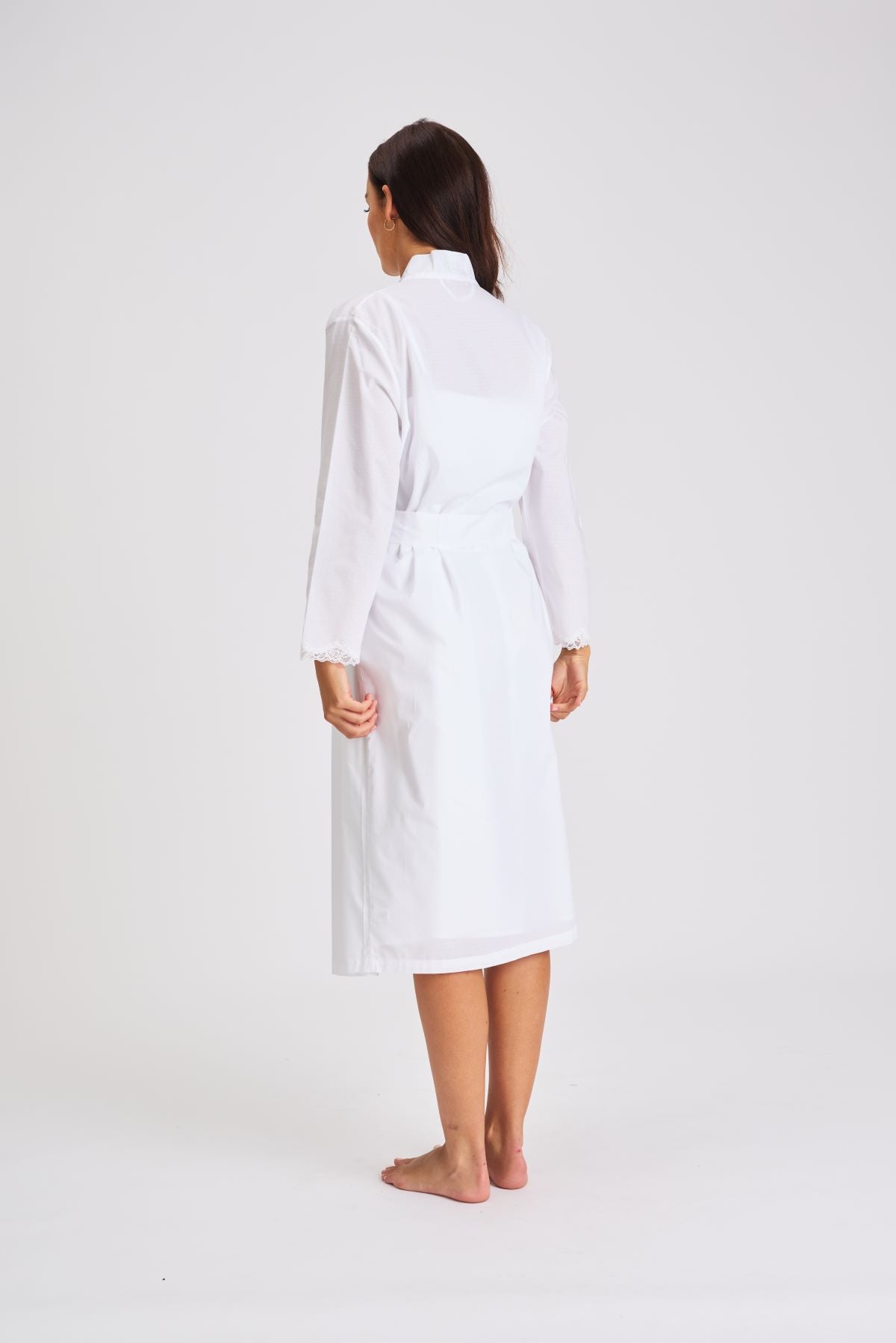 Cotton Spot Robe White