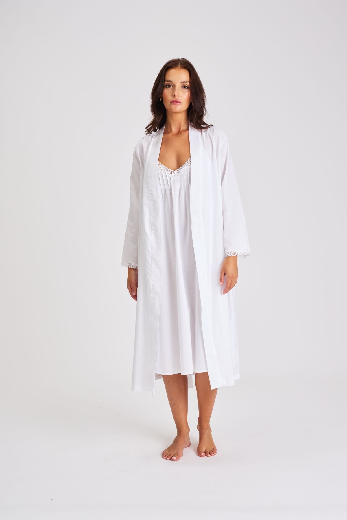 Cotton Spot Robe White