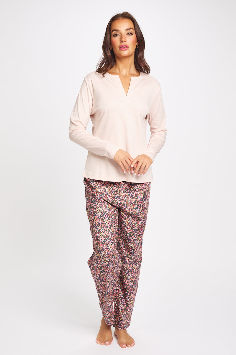 Liberty Lantana Wool/Cotton Pants - Pink