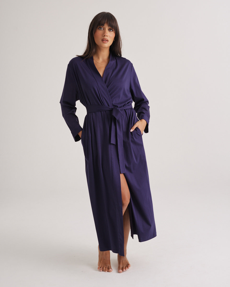 Supima Cotton Robe - Midnight