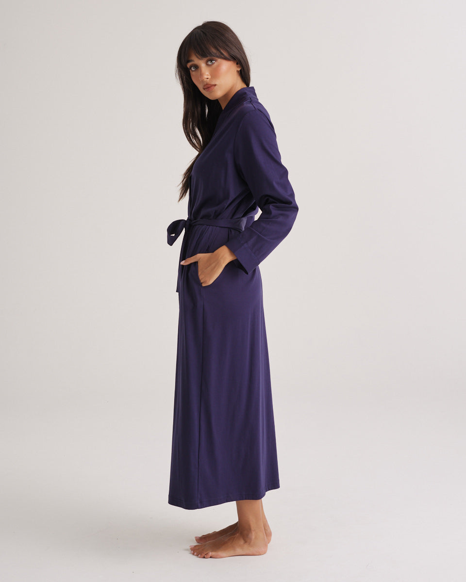 Supima Cotton Robe - Midnight