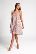 Pure Cotton Voile A-Line Nightie Botanical Pink
