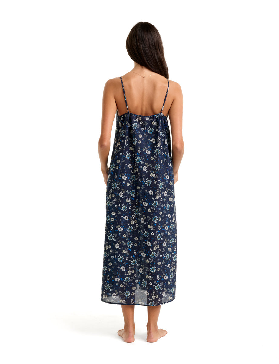 Pure Cotton Voile A-Line Long Nightie MoonLit Garden