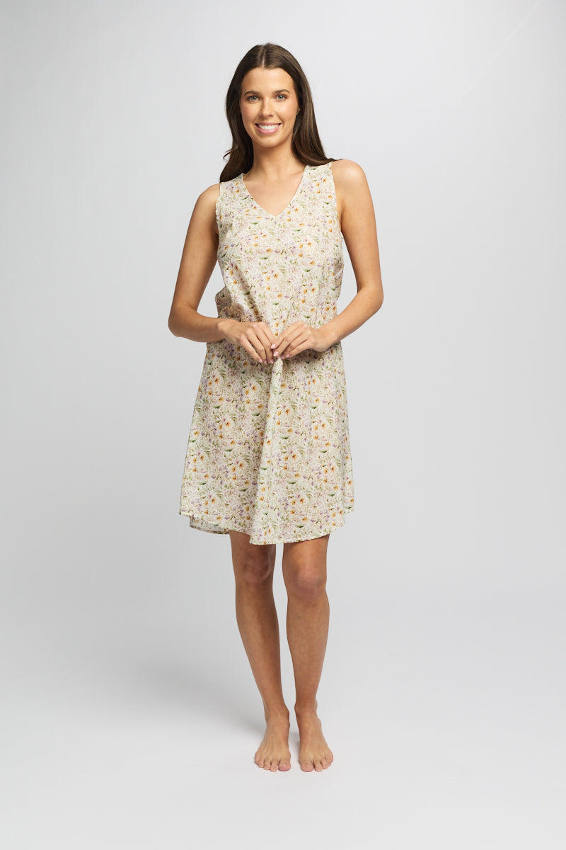Pure Cotton Voile BuiltUp Nightie Wild Flower