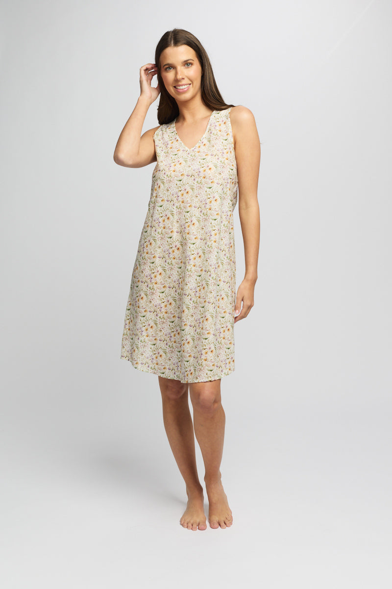 Pure Cotton Voile BuiltUp Nightie Wild Flower