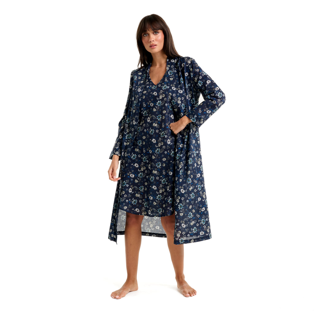 Cotton Voile Robe Moonlit Garden