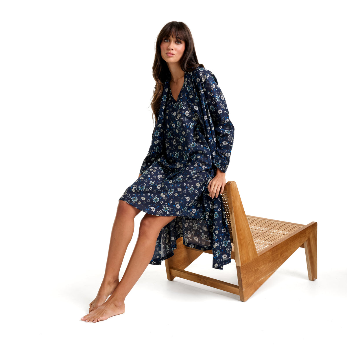 Cotton Voile Robe Moonlit Garden