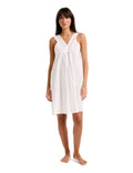 Pure Cotton Voile With Lace Straps White Short