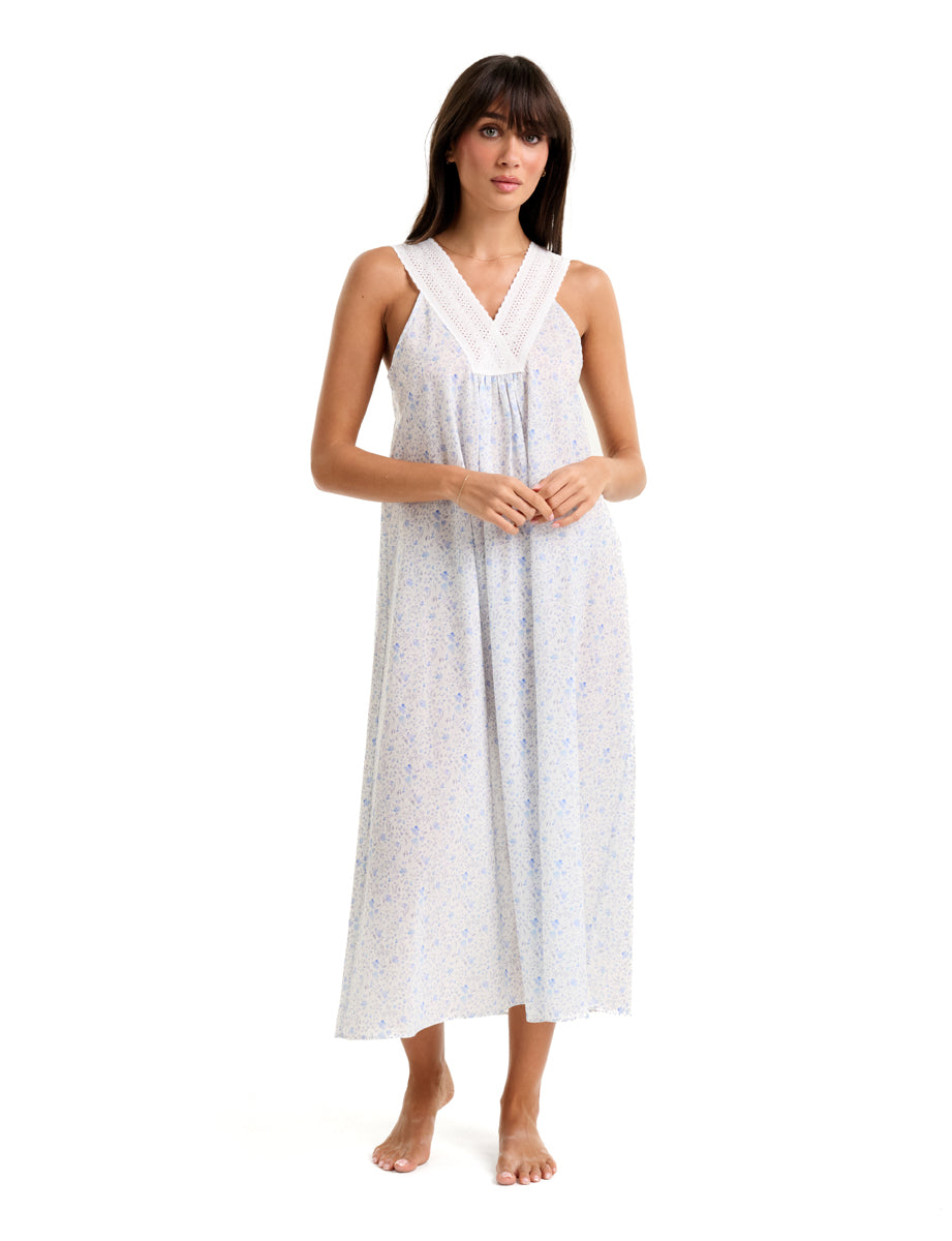 Pure Cotton Voile With Lace Straps Trailing Meadow