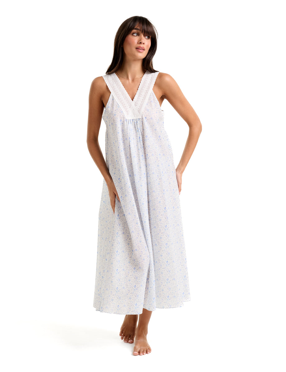 Pure Cotton Voile With Lace Straps Trailing Meadow