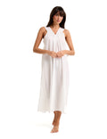 Pure Cotton Voile With Lace Straps White