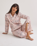 Brushed Cotton PJ Set Rosewater Garden