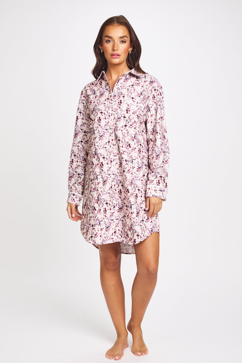Brushed Cotton Nightshirt Floral Bloom