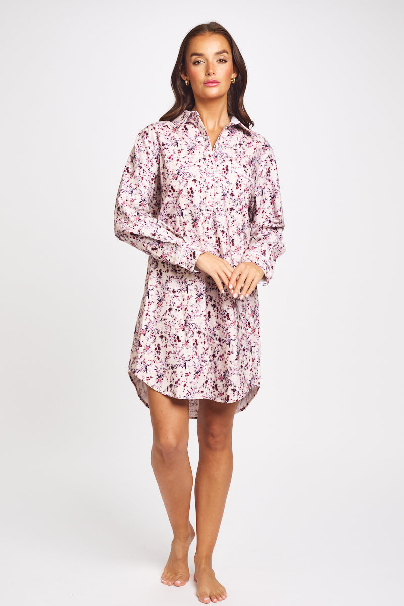 Brushed Cotton Nightshirt Floral Bloom