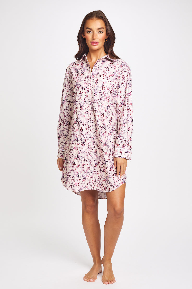 Brushed Cotton Nightshirt Floral Bloom