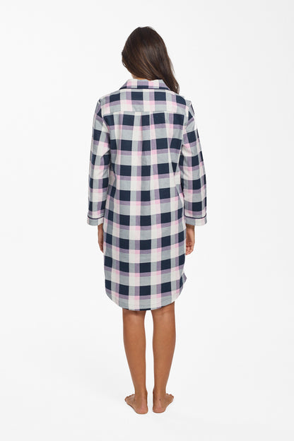 New Brushed Cotton Check Nightshirt