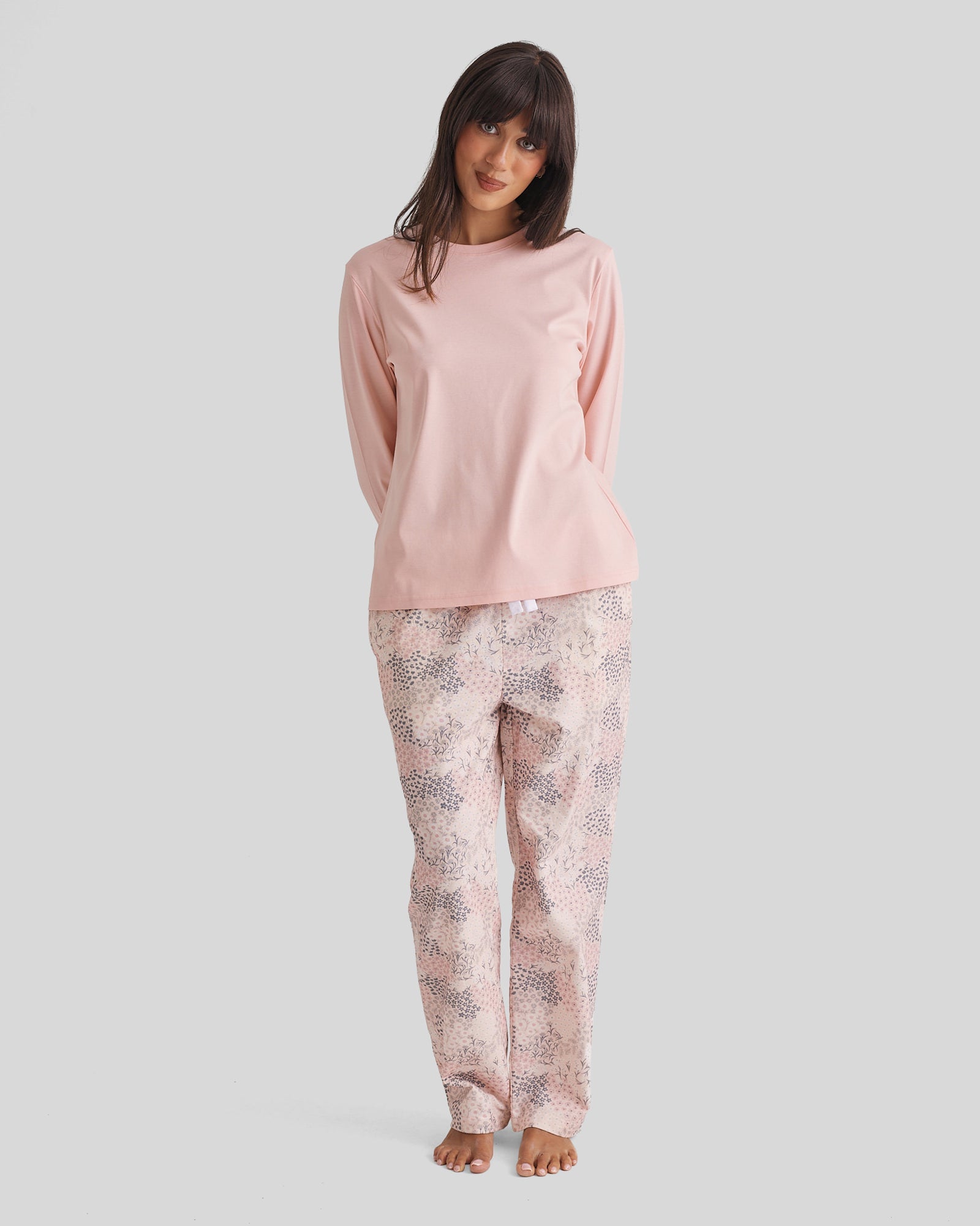 New Brushed Cotton PJ Pant Rosewater Garden
