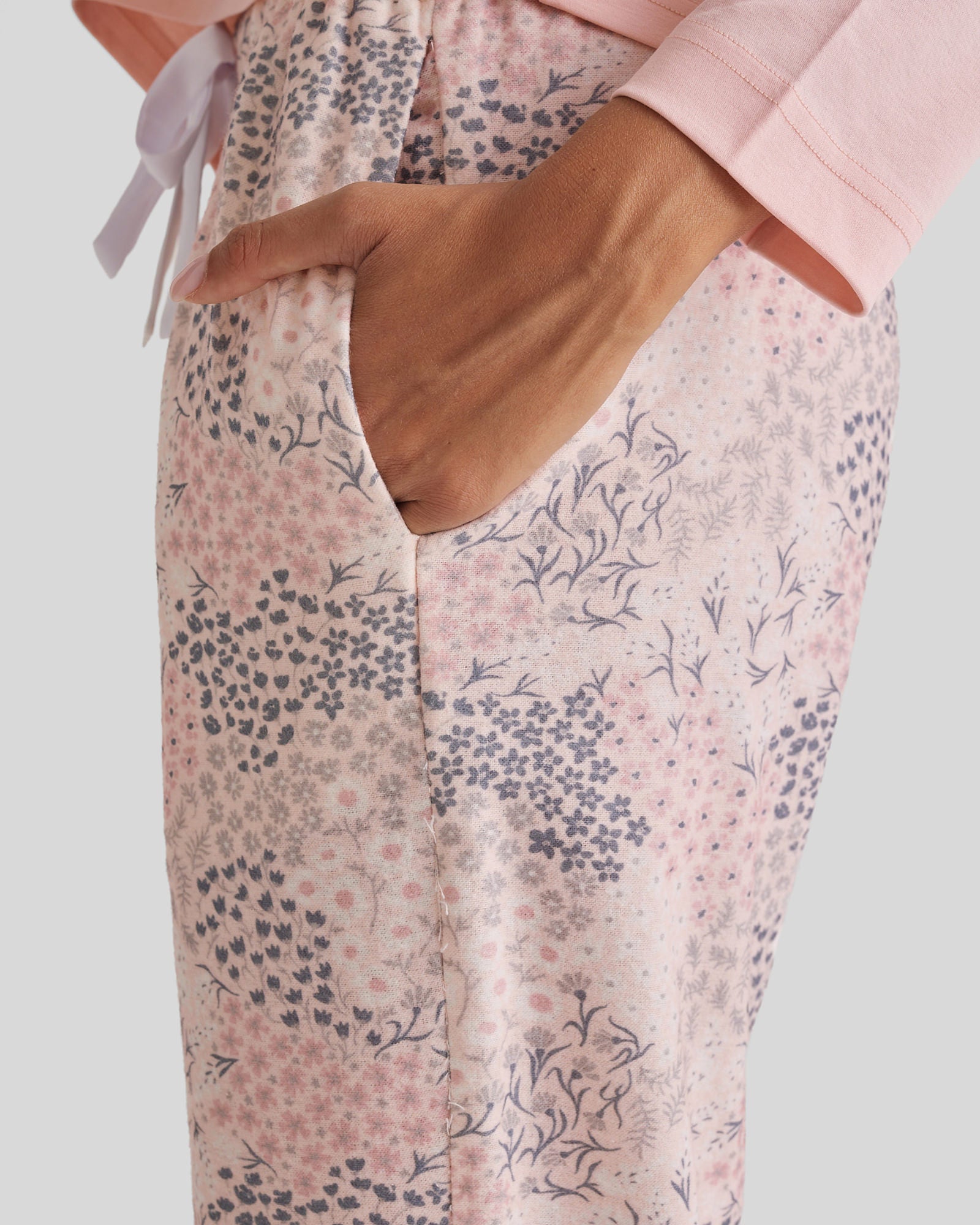 New Brushed Cotton PJ Pant Rosewater Garden