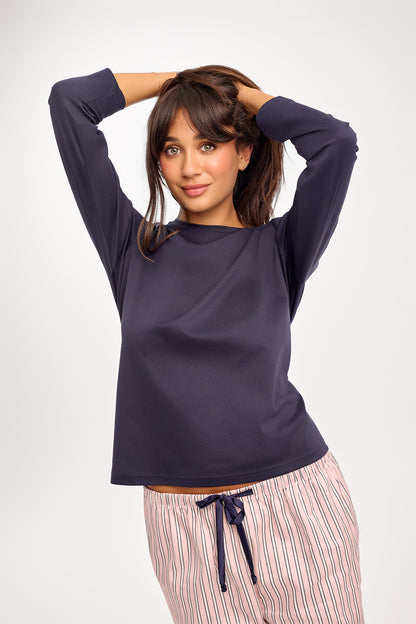 New Supima Cotton Crew Navy