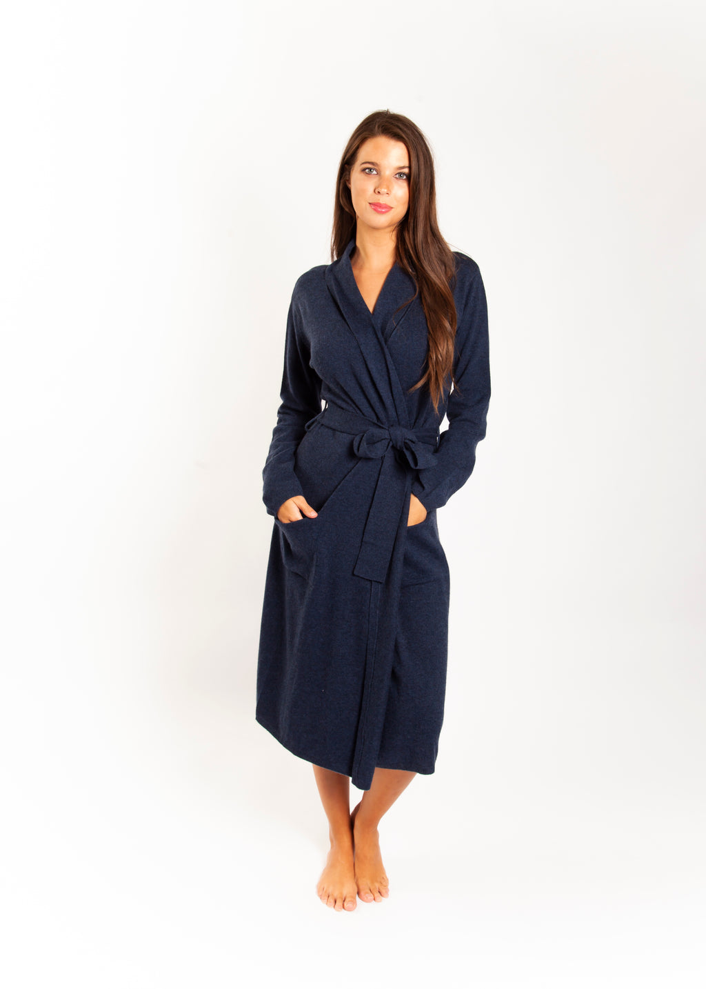 Cashmere Robe Navy