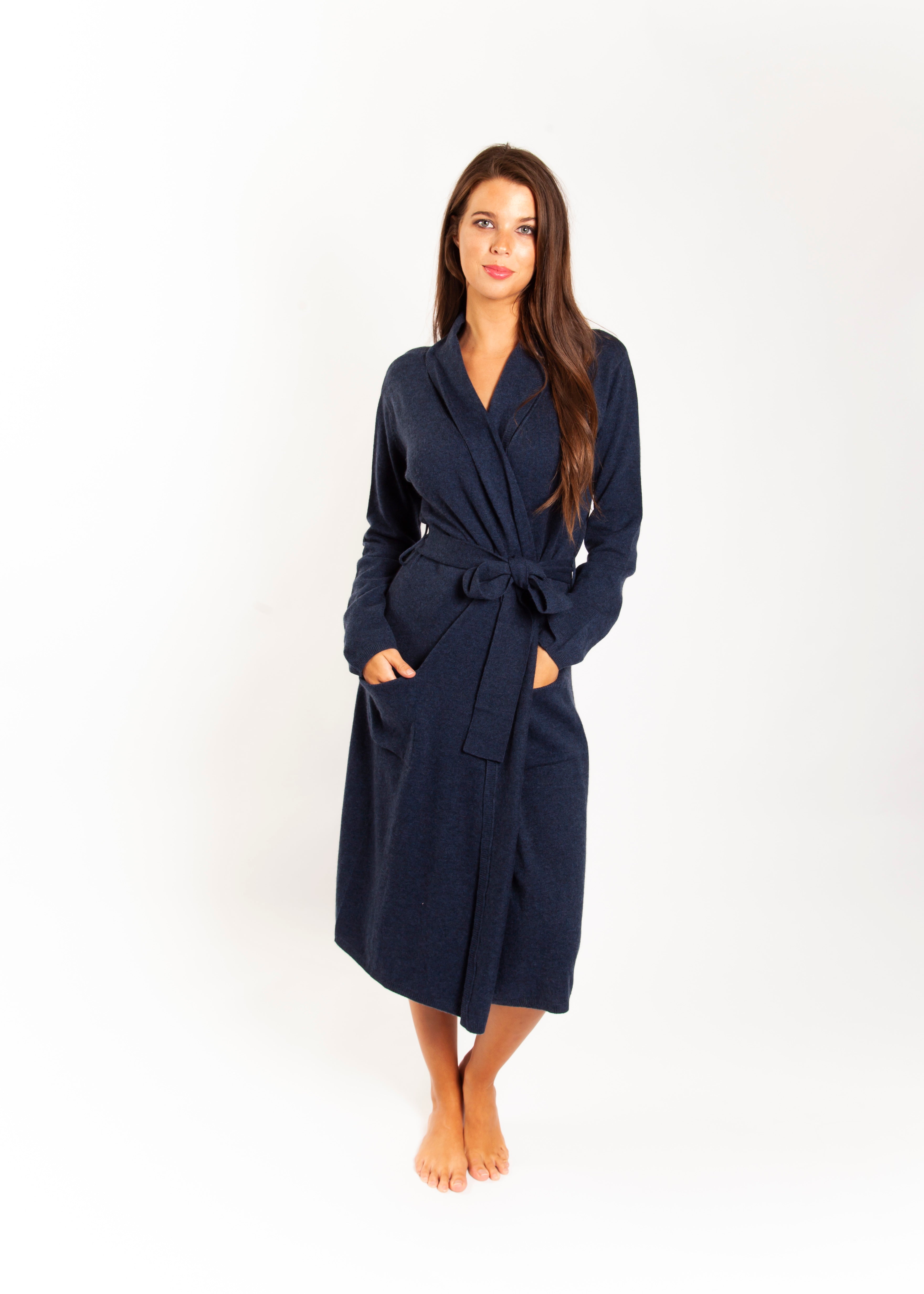 Cashmere Robe Navy